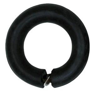 Argolla cuartilla negra para caballo vista frontal