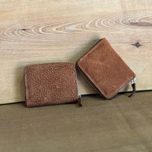 Billetera acordeón de cuero de carpincho para mujer — vista exterior — El Carpincho
