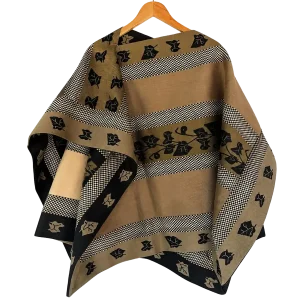 Chamanto chileno antiguo de hilo beige y negro artesanal | El Carpincho