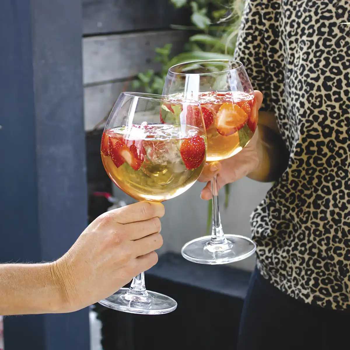 Copas de cristal aperitivo en reunión El Carpincho