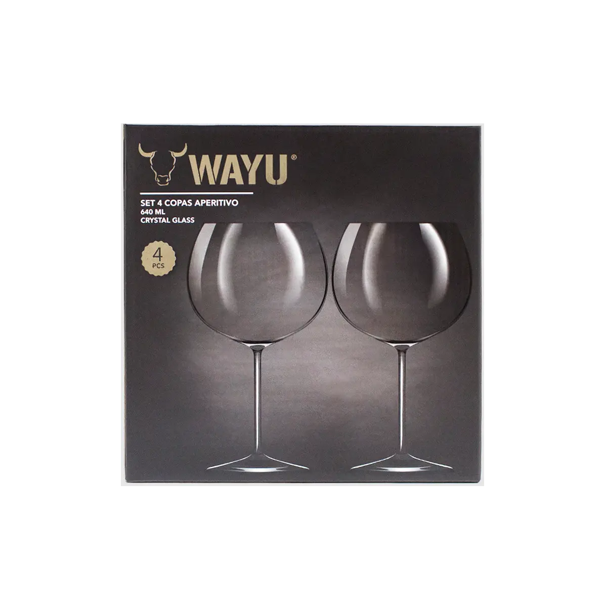 Empaque set de copas de cristal aperitivo El Carpincho
