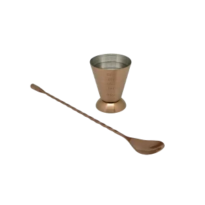 Set medidor y cuchara Copper Wayu para coctelería