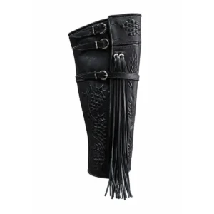 Bota fina de huaso negra con diseño Espiga Uva y modelo recto