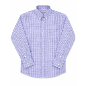 Camisa Kotting de microcuadros lila y blanco con manga larga y corte Regular Fit