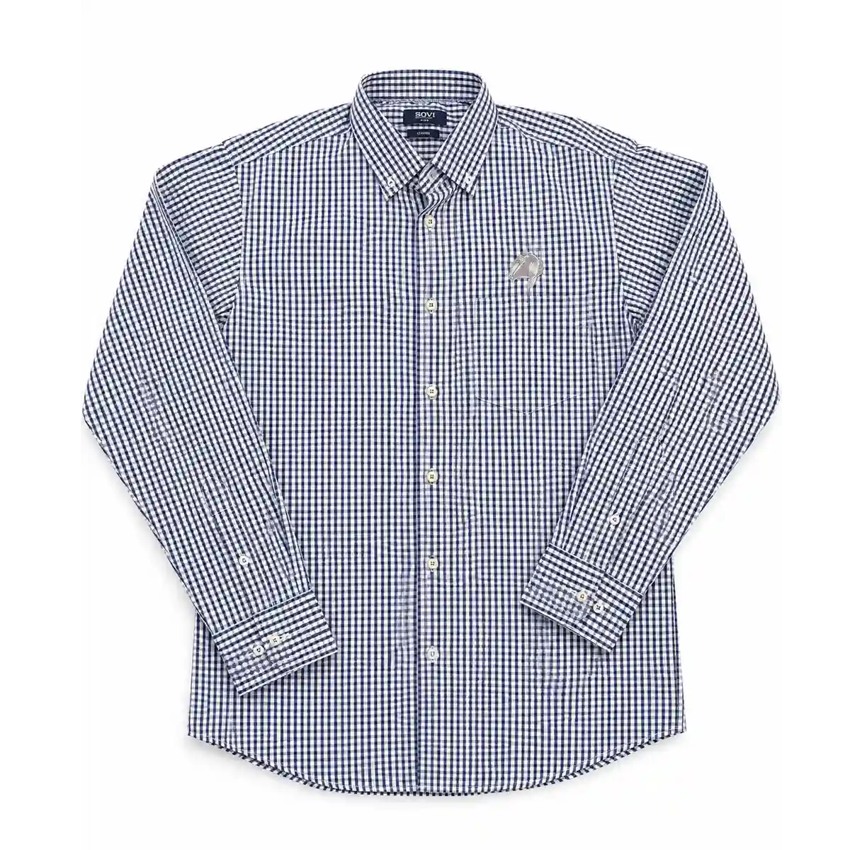 Camisa SGVI de cuadros azul y blanco manga larga