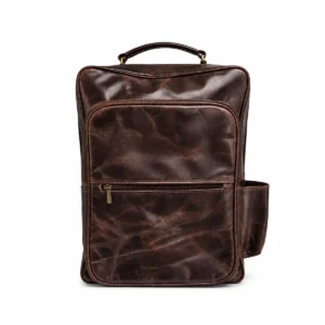 Mochila de cuero genuino con doble compartimento